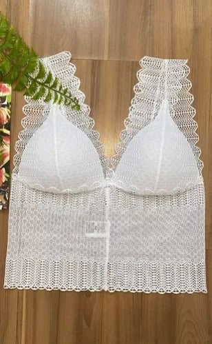 top renda alças largas com bojo top renda alças largas com bojo