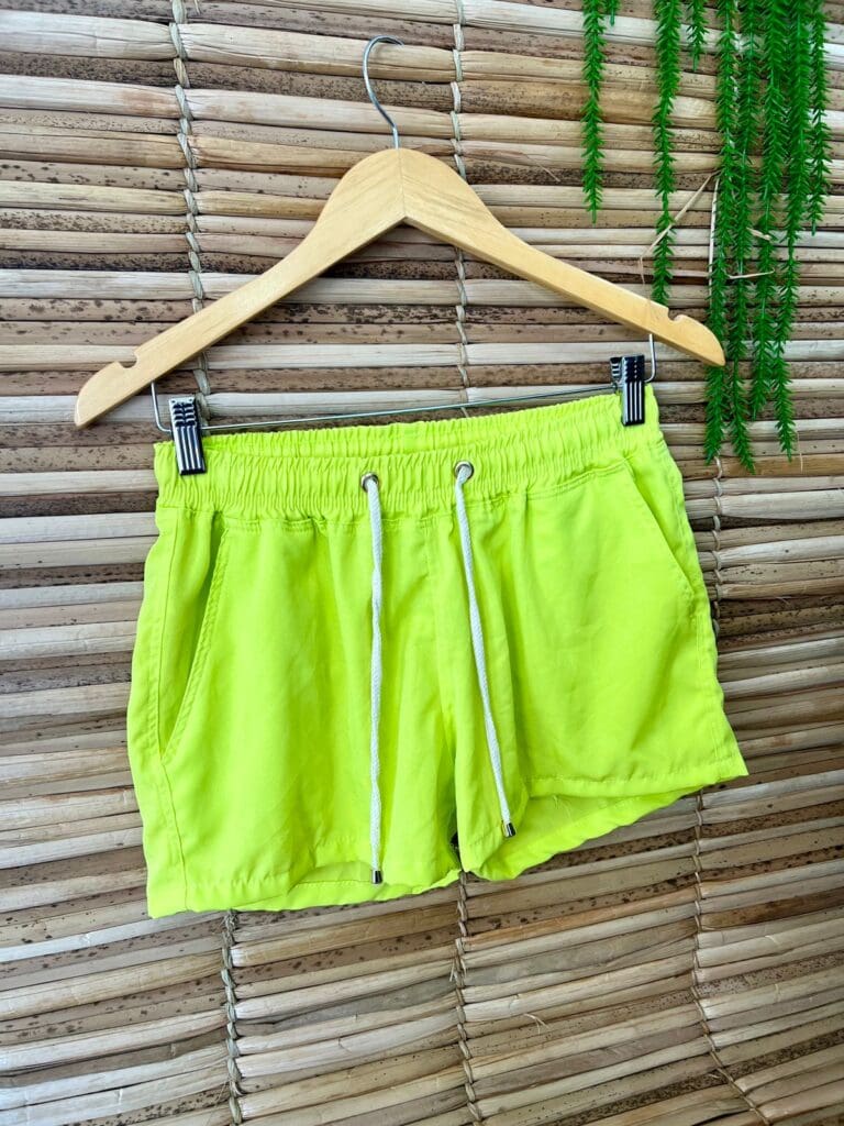 bermuda feminina tactel amarelo neon bermuda feminina tactel amarelo neon
