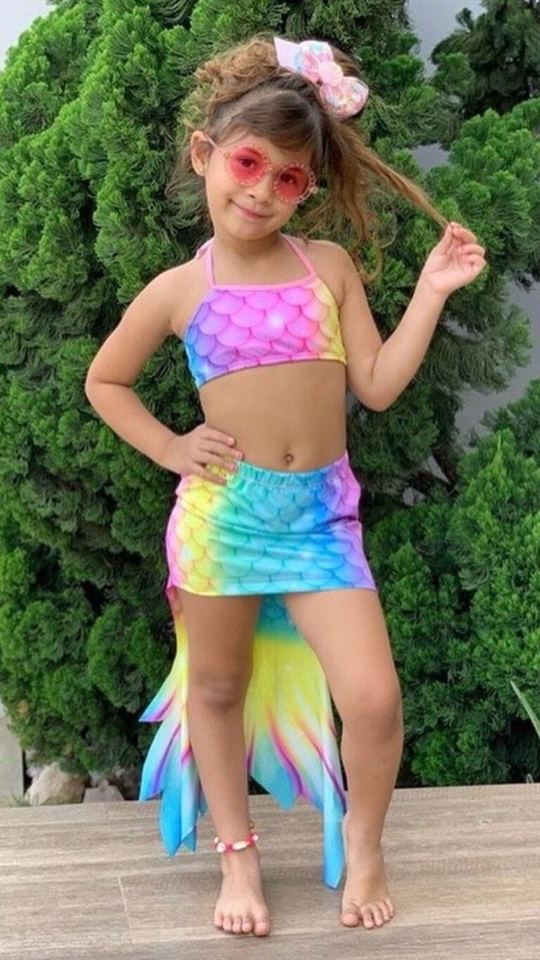 conjunto biquíni infantil sereia