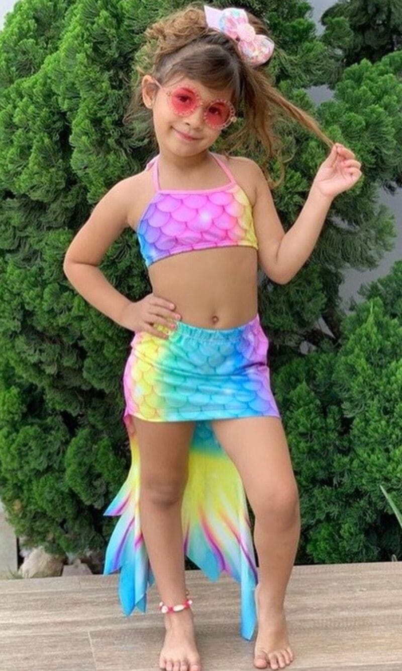 conjunto biquíni infantil sereia