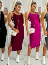 vestido canelado com bojo – preto