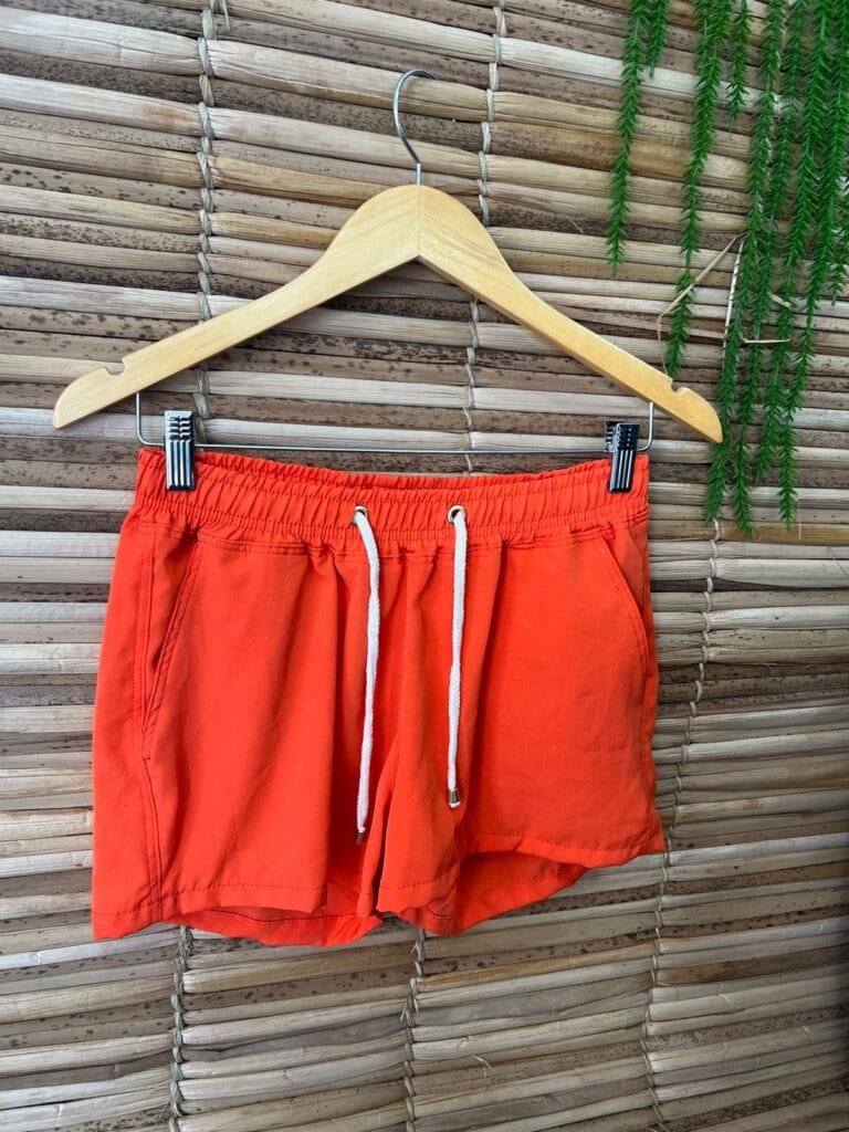 bermuda feminina tactel laranja