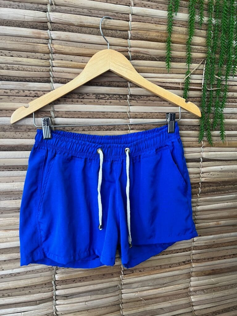 bermuda feminina tactel azul bermuda feminina tactel azul