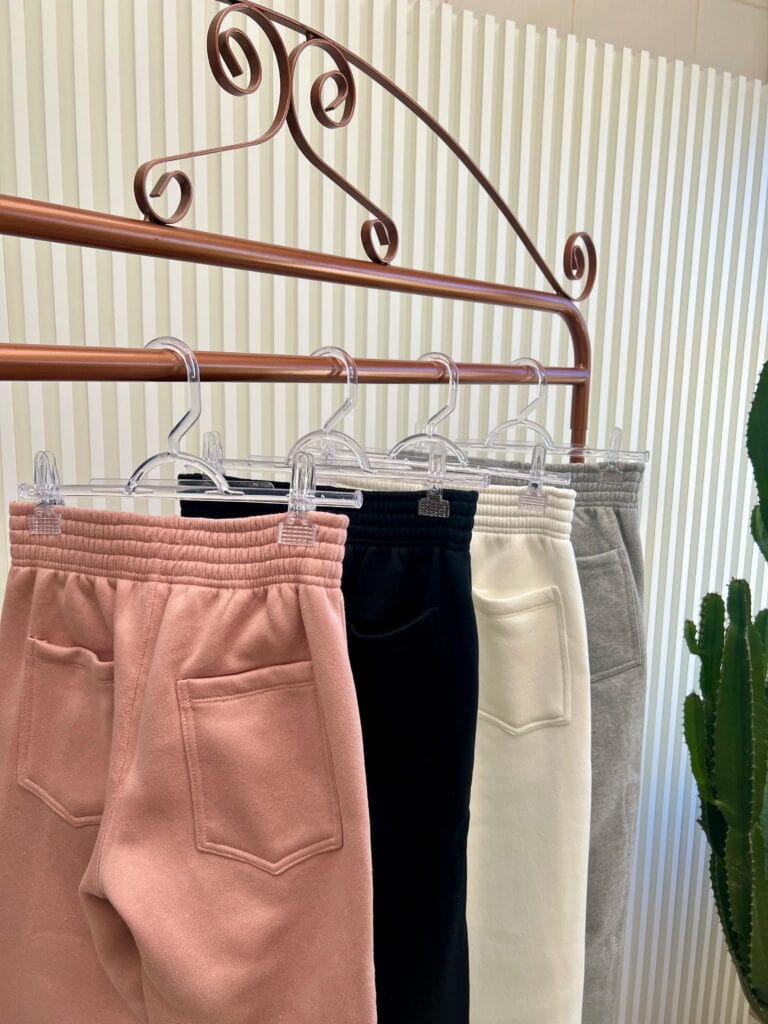 calça moletom paula com punho rosa bella calça moletom paula com punho rosa bella