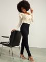 calça jeans denim zero thais – preto – skinny cós médio lisa barra feita