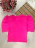 blusa júlia em poliamida manga princesa decote v
