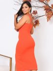 vestido canelado Ísis mídi com bojo