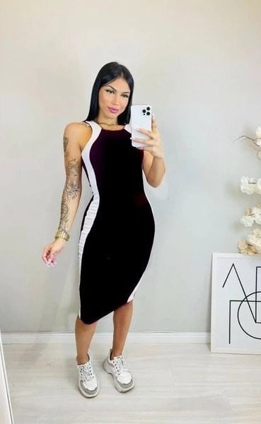 vestido gaby canelado