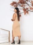 vestido canelado Ísis mídi com bojo