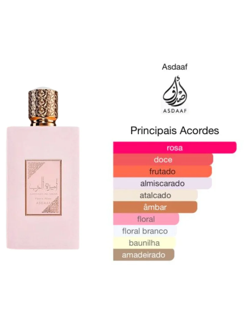 perfume ameerat al Árabe prive rose eau de parfum 100ml