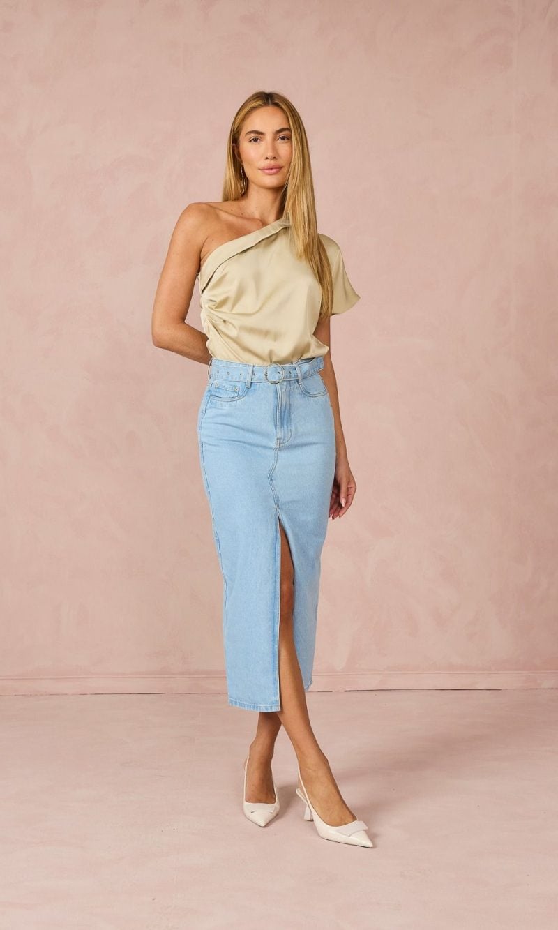 saia jeans midi manu denim zero