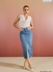 saia jeans midi alice denim zero