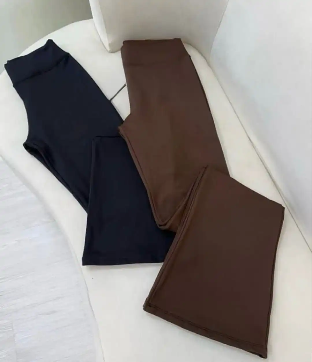 calça flare eliane flanelada marrom, g
